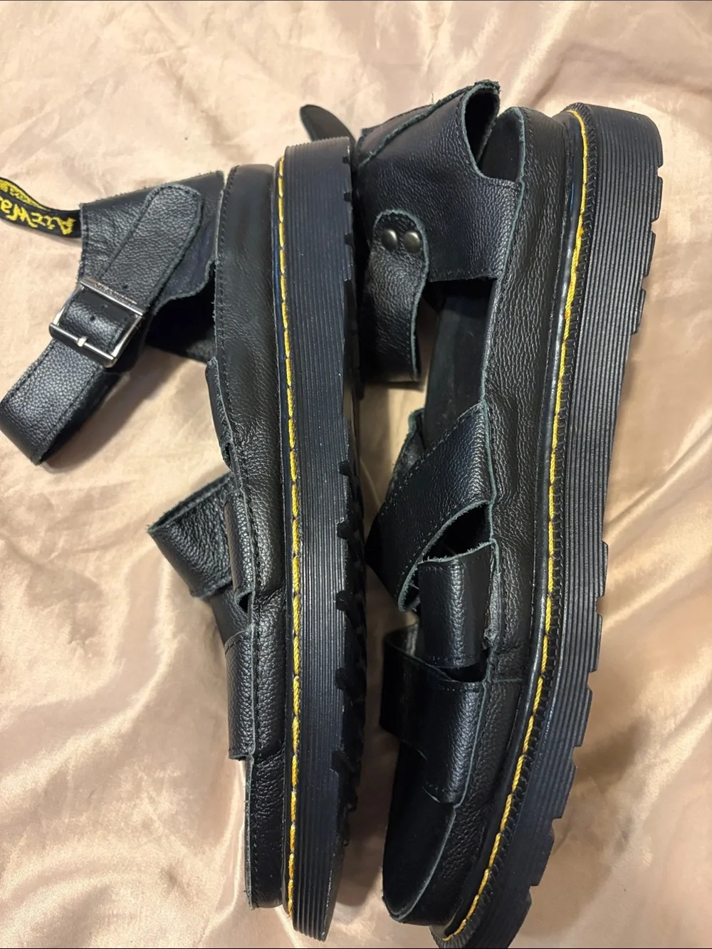 Dr. Martens Black Leather women’s or Men's Sandals US size 10 AS NEW condition